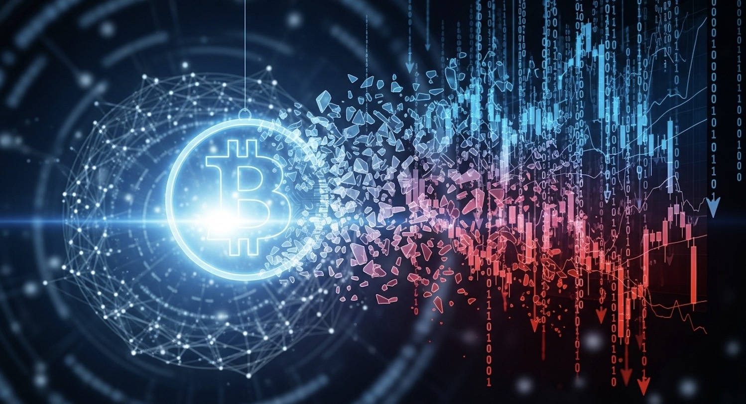 ビットコインから資金が流出するイメージ画像