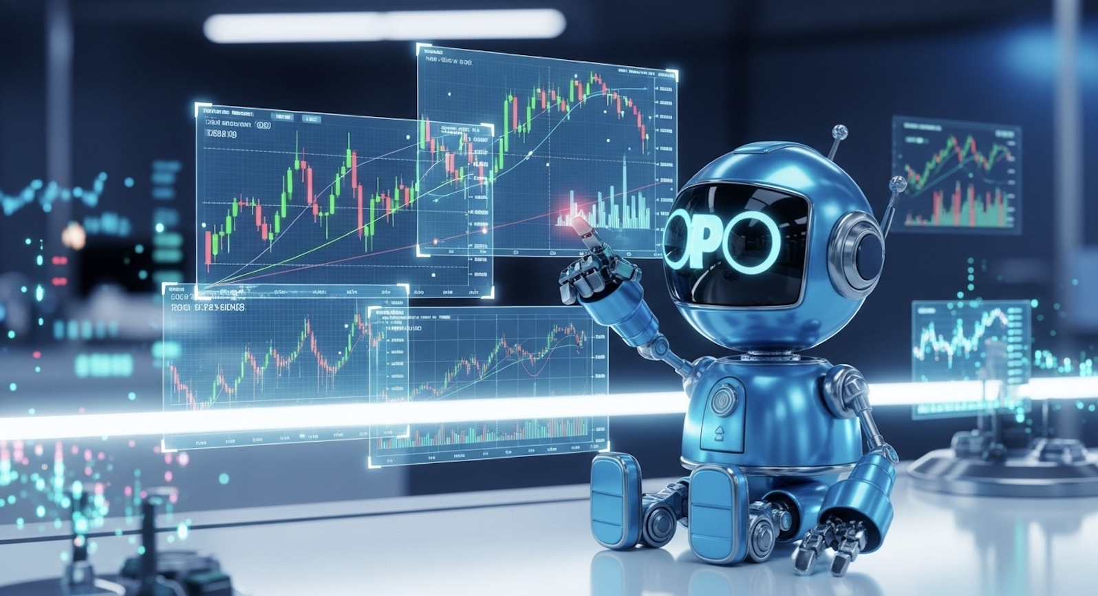 ドージコインのチャート分析をするミニAIロボット