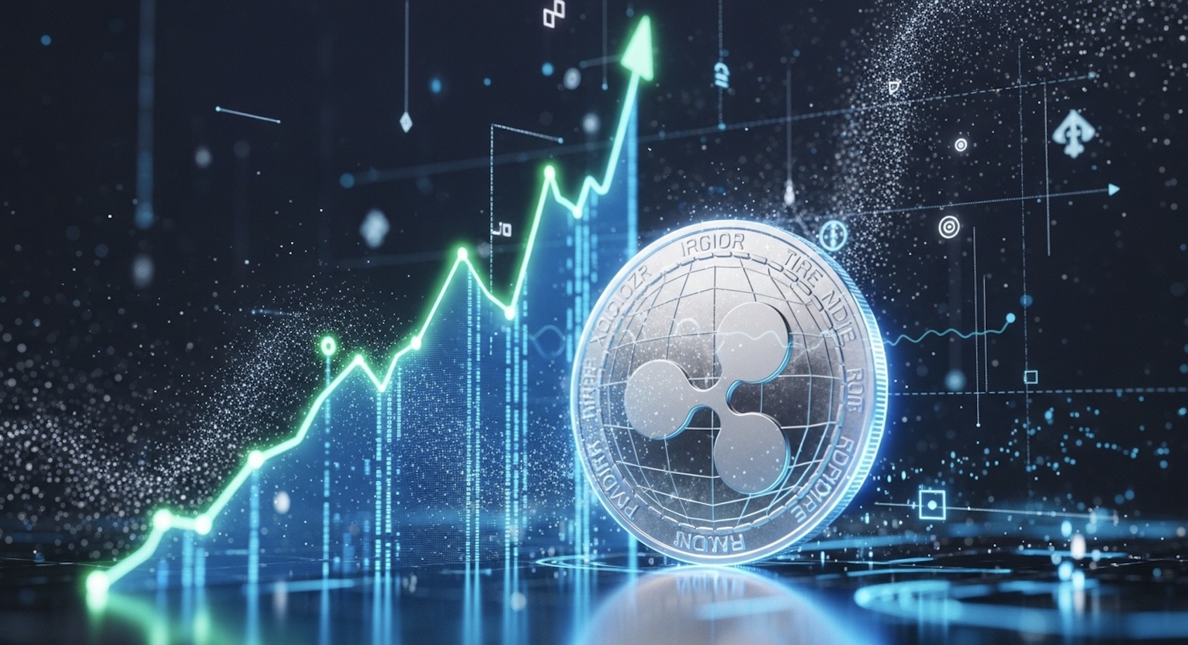 リップルコインと上昇するチャート