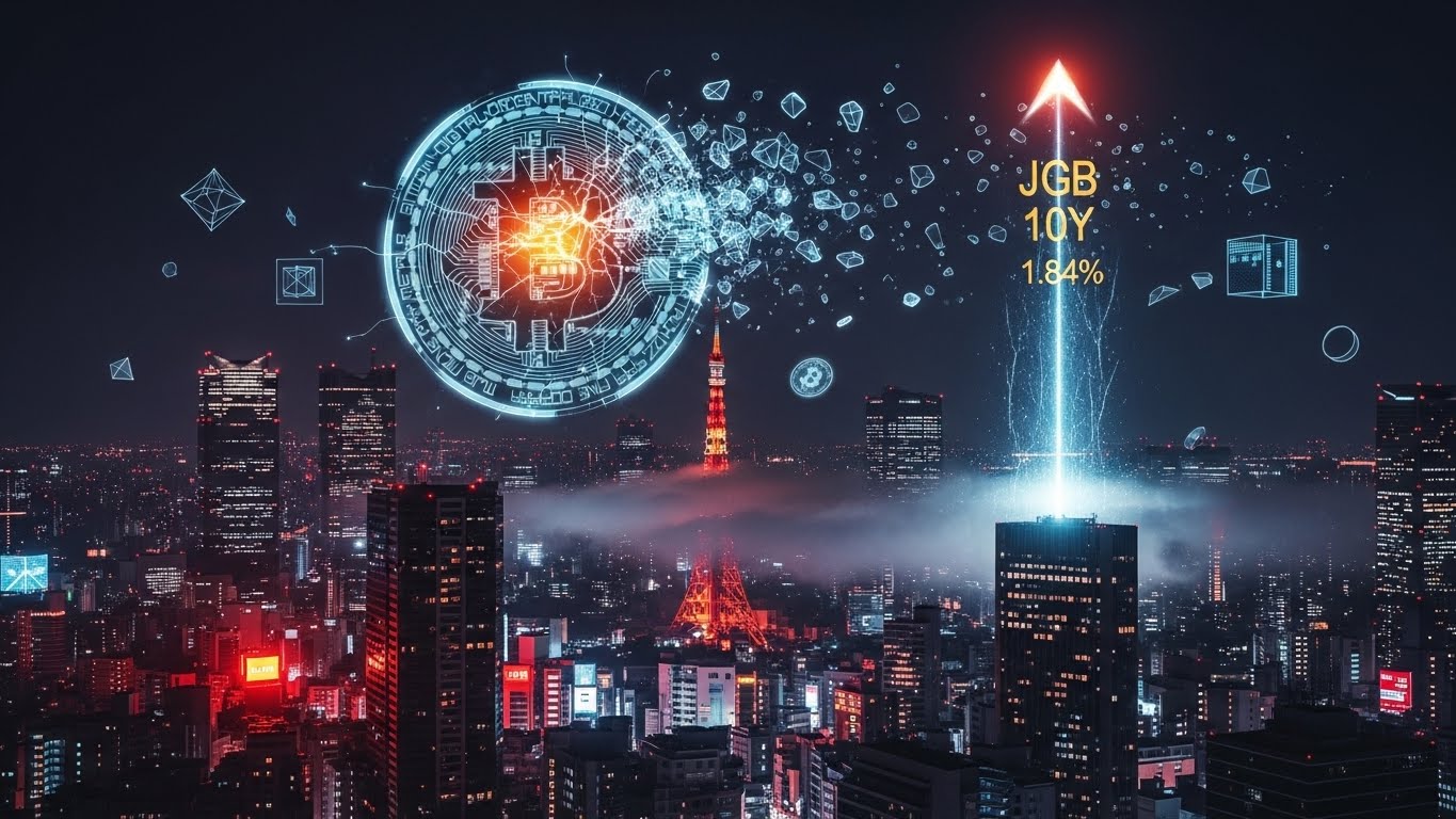 ビットコイン急落、9万ドル割れ｜日本長期金利1.84%急騰が引き金に