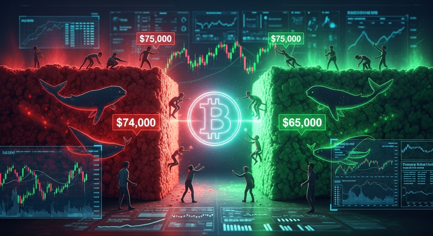 ビットコイン市場に巨額注文｜65,000〜75,000ドルでレンジ形成か