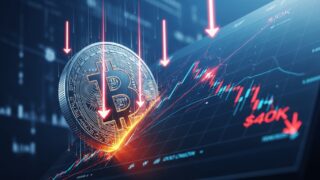 ビットコイン、4万ドルに暴落の可能性｜上昇ウェッジ形成が示唆する弱気相場