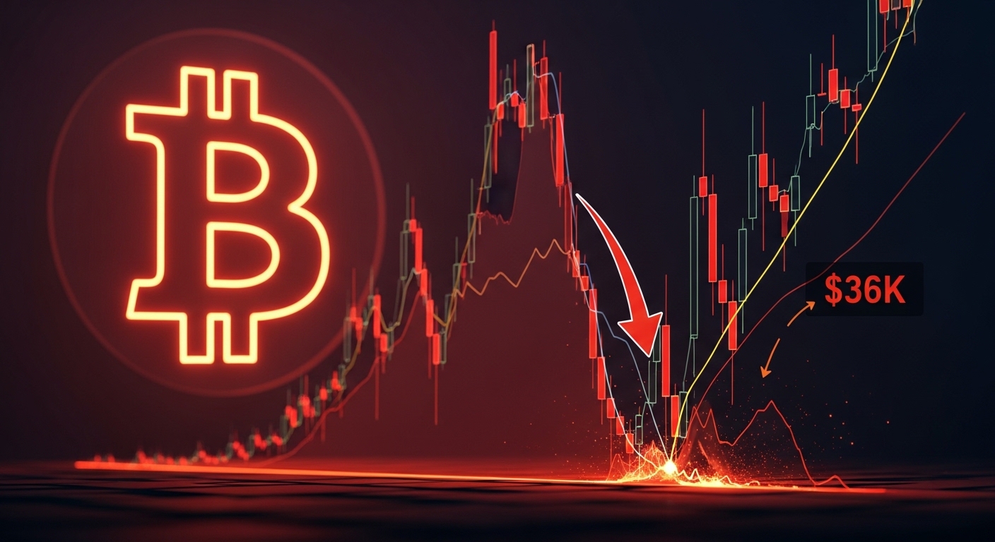 ビットコインどこまで下がる？パラボリック崩壊で36,000ドルまで下落の可能性