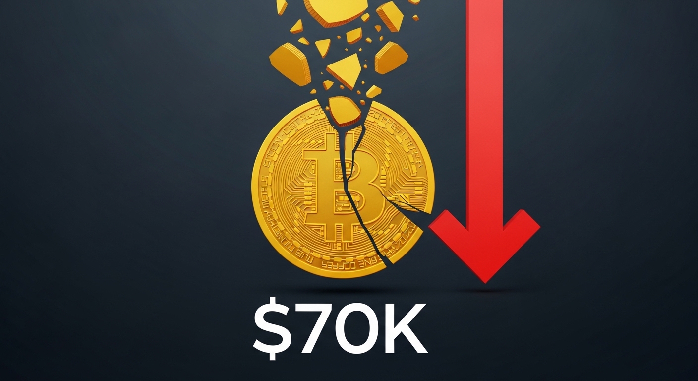 7万ドルを割り込み、砕けるビットコイン