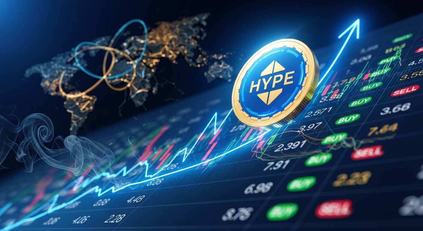 上昇するHYPEチャートと活発化する取引所