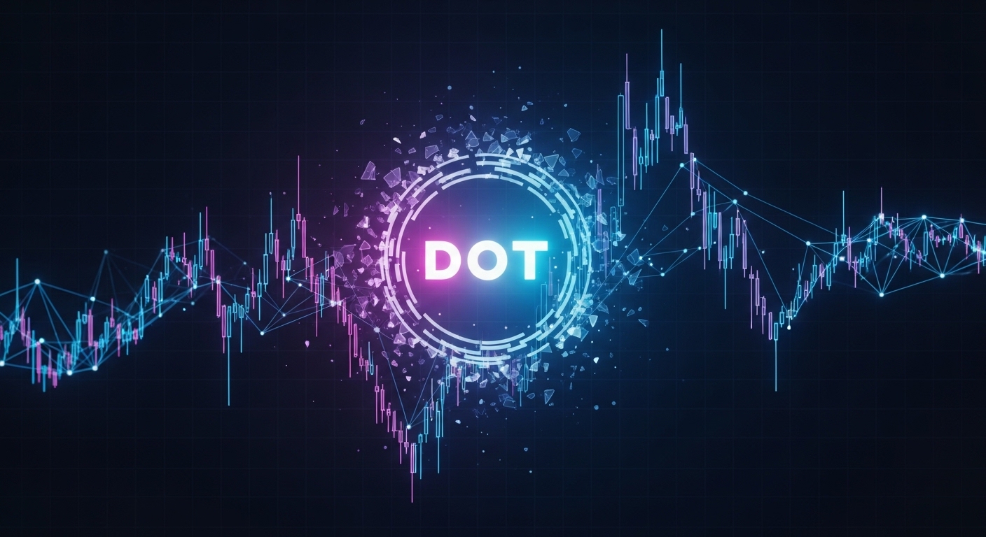 ポルカドットのシンボル「DOT」マークと価格変動を示すチャート