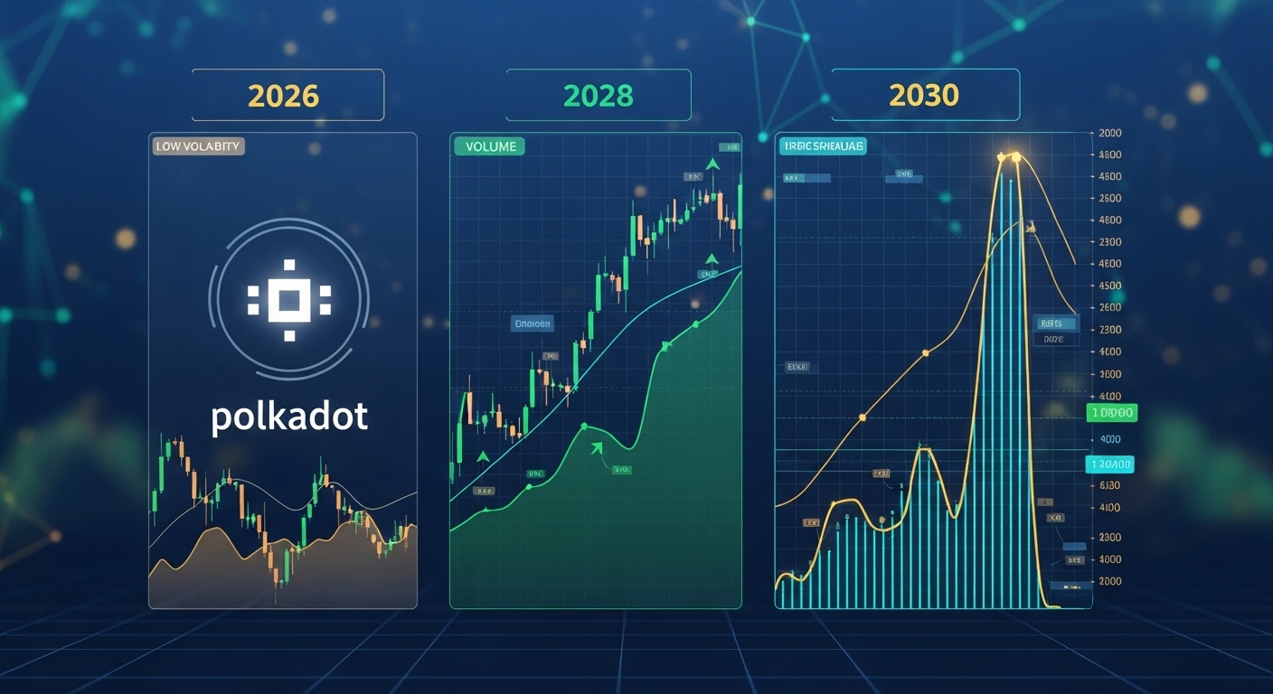 2026年、2028年、2030年のポルカドット価格の予測を具体化したチャート